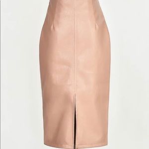 Colorfaith Pink Leather Skirt